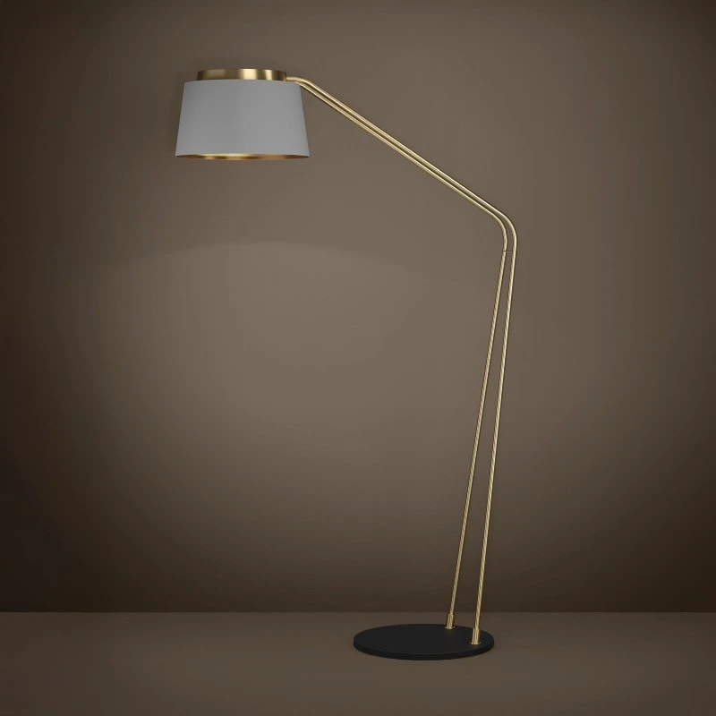 Lampa stojąca Stars of Light Almerimar, szara/mosiężna, 181 cm