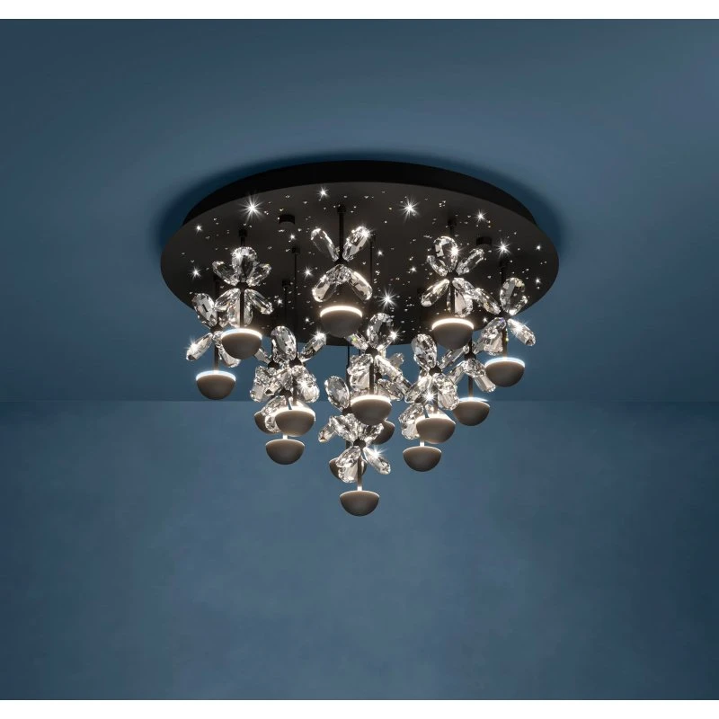 EGLO Stars of Light Pianopoli – Lampa sufitowa LED czarna 50 cm