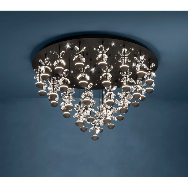 EGLO Stars of Light Pianopoli czarna lampa sufitowa LED 78 cm