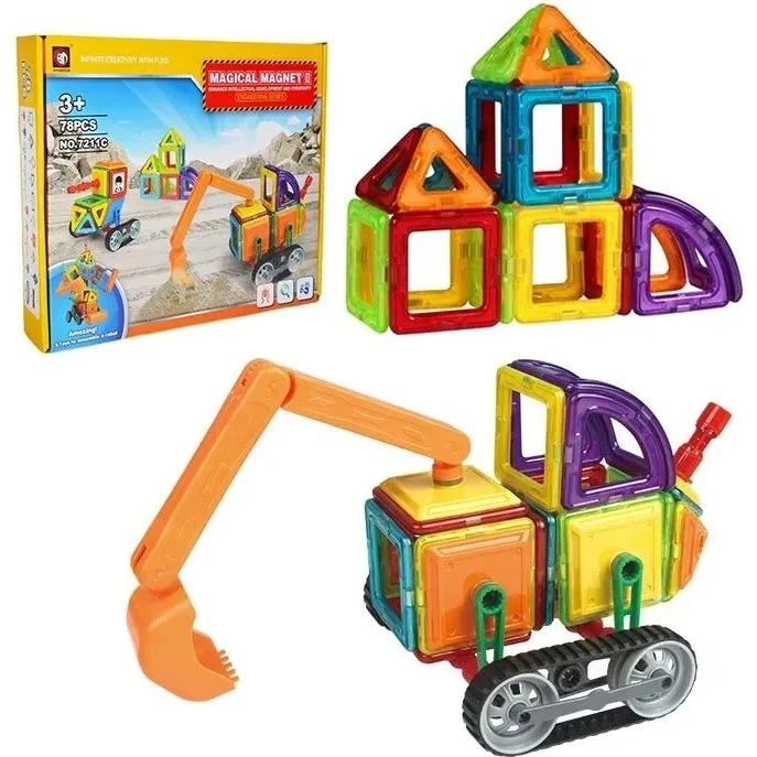 ZDZ 7211C Klocki Magnetyczne 78 el. dla dzieci 3+