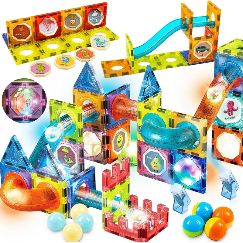 Kinderplay Klocki Magnetyczne Świecące 75 el.