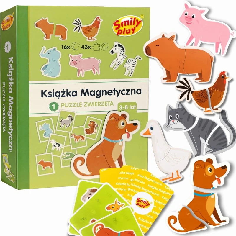Smily Play Książka Magnetyczna Zwierzęta 43 elementy