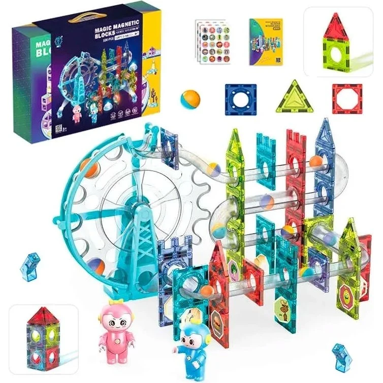 Icom Klocki Magnetyczne Tor Kulkowy Świecący 120 el