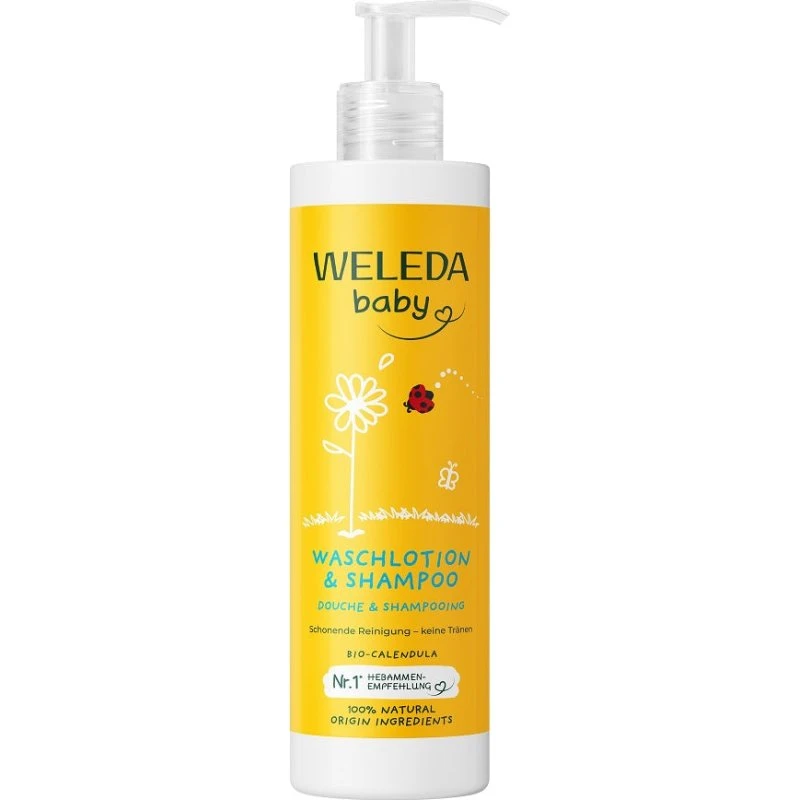 Weleda Baby szampon i płyn do mycia ciała z nagietkiem 400ml