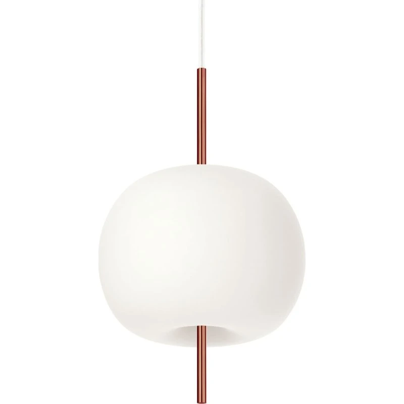 kdln Żyrandol Kushi, miedź/biały, Ø 16 cm, szkło