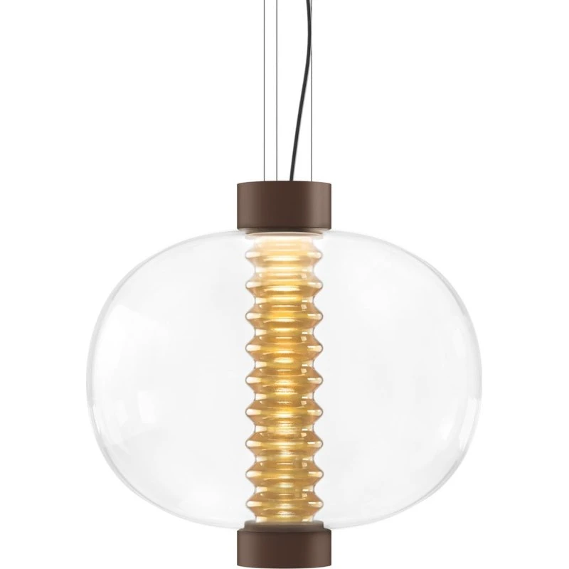 Lampa wisząca LED Bolha KDLN, bursztynowa, szkło, Ø 40 cm