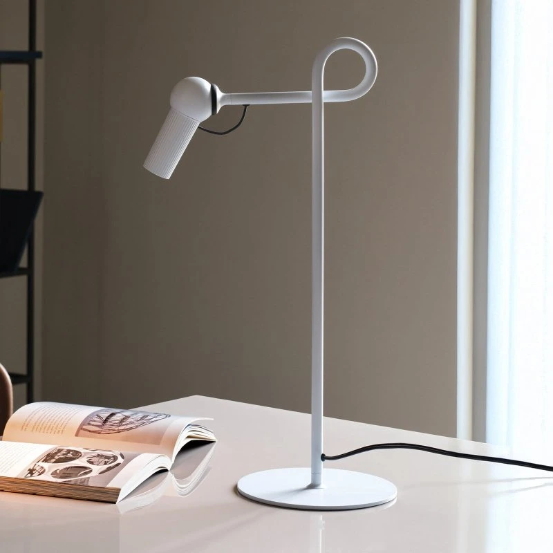 KDLN Lampa stołowa Bird White LED - biała, ściemniana, metalowa
