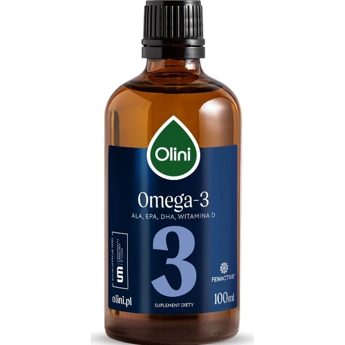 Olini Olej Omega-3 z witaminą D i malinowym aromatem 100 ml