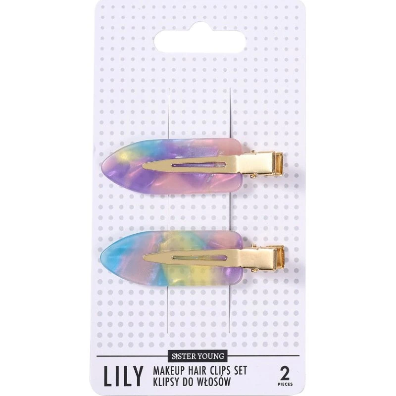Sister Young Lily Klipsy do włosów do makijażu Pink Purple 2szt