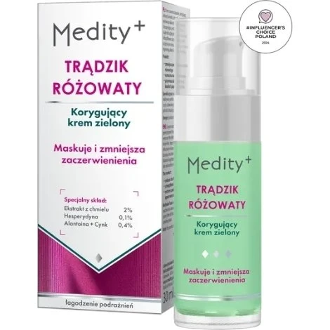 AVA MEDITY+ Krem korygujący zielony na trądzik różowaty 30 ml