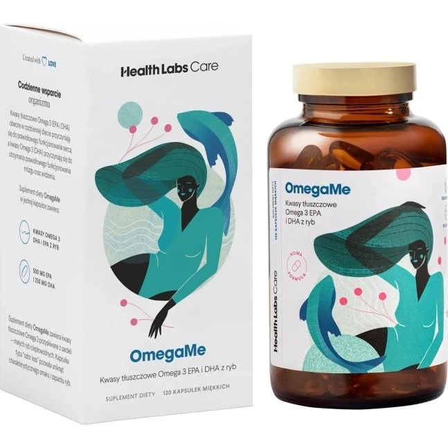 Health Labs OmegaMe 120 kapsułek - Kwasy tłuszczowe Omega-3 EPA i DHA