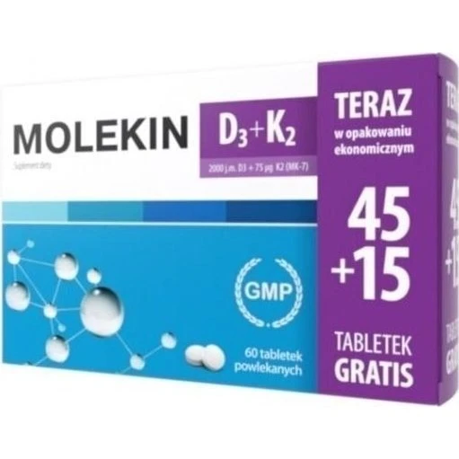 Molekin D3 + K2 45 + 15 tabletek
