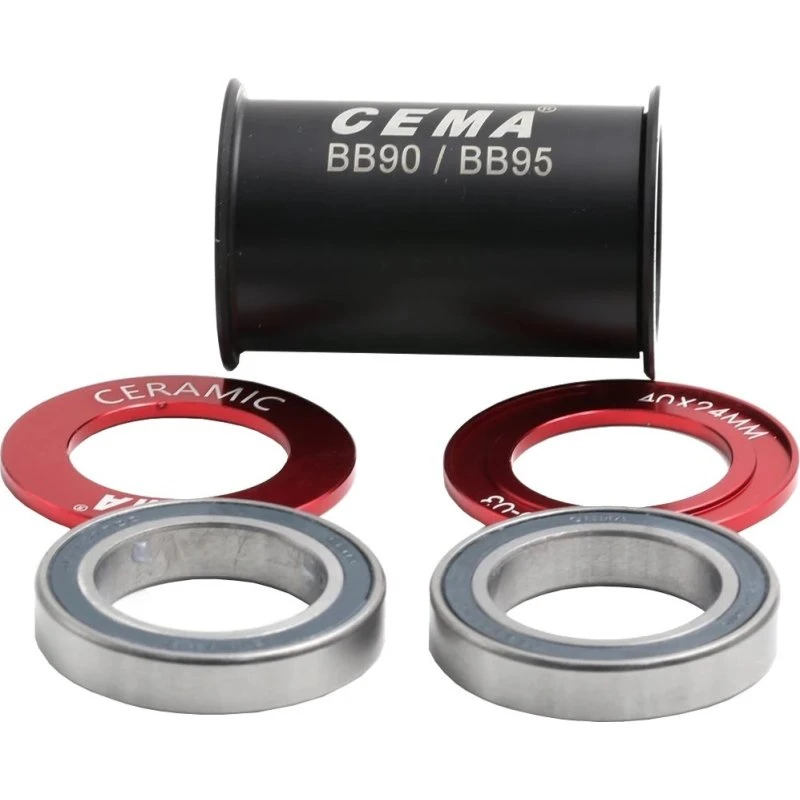 CEMA BB90-BB95 Shimano 90,5/95 37mm Ceramic - czarny/czerwony