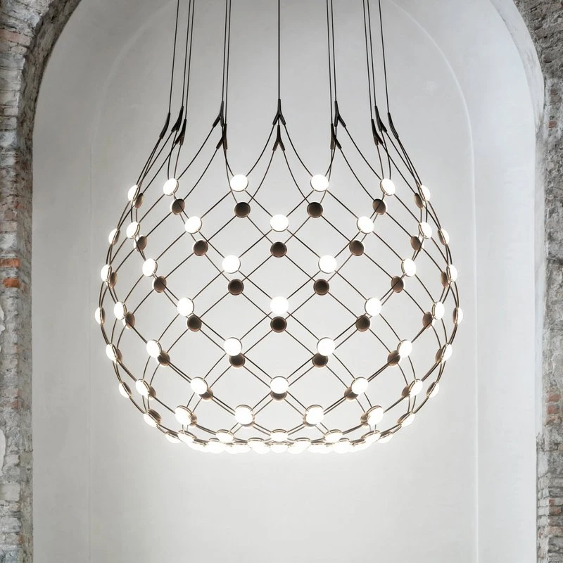 Luceplan Mesh Wireless Bluetooth – Żyrandol LED Ø 100 cm