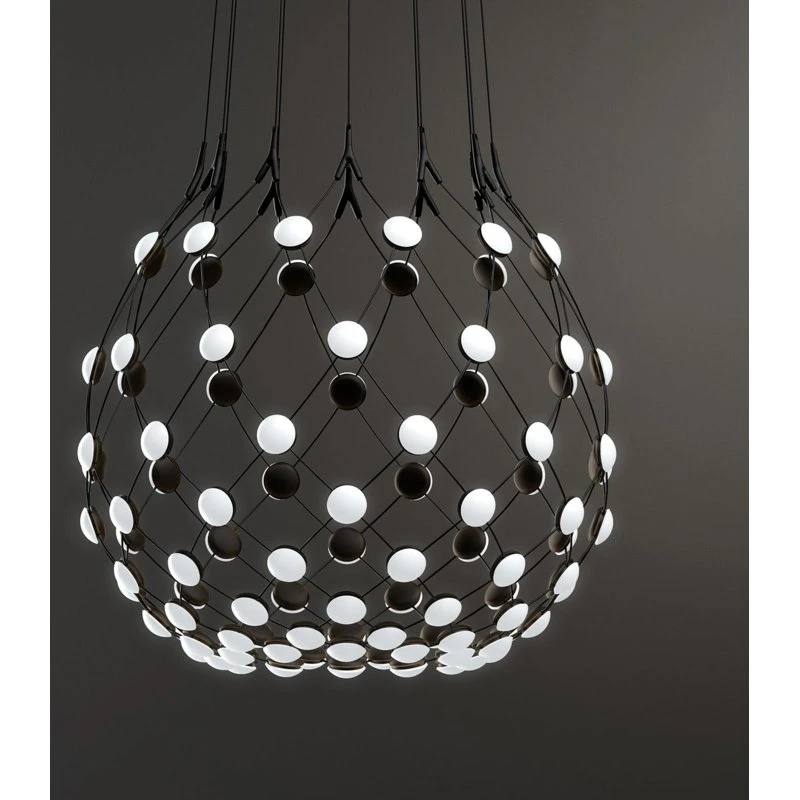 Luceplan Mesh Lampa Wisząca Ø80cm Black Phase 5m