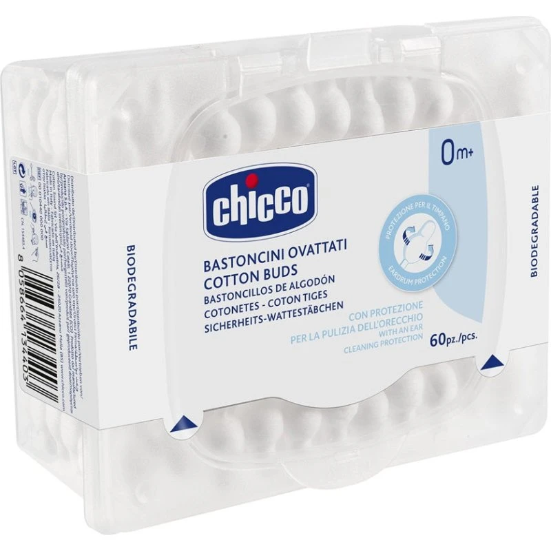 Chicco Patyczki do uszu 0m+ 60 szt.
