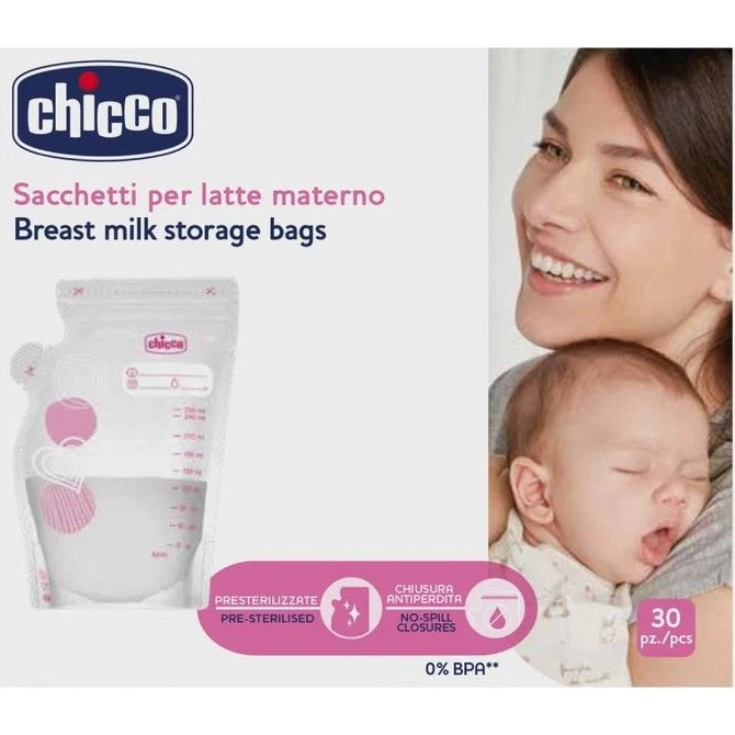 Chicco Torebki do przechowywania mleka matki, 30 szt.