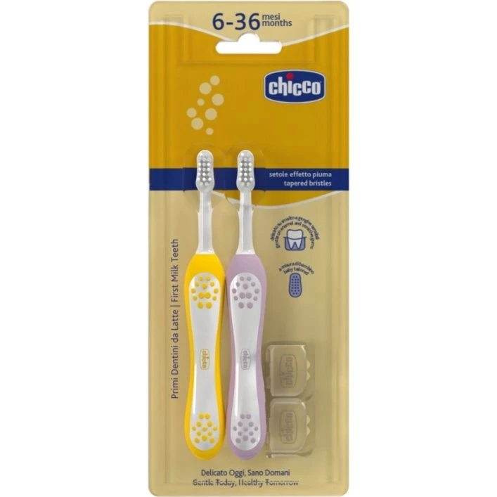 Chicco Szczoteczka do mycia zębów lila 6-36 m-cy, 2 szt.