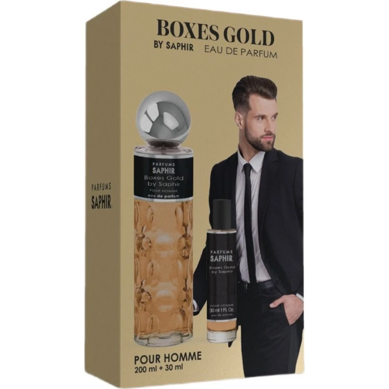 Saphir Boxes Gold Pour Homme Zestaw Perfum 200ml + 30ml