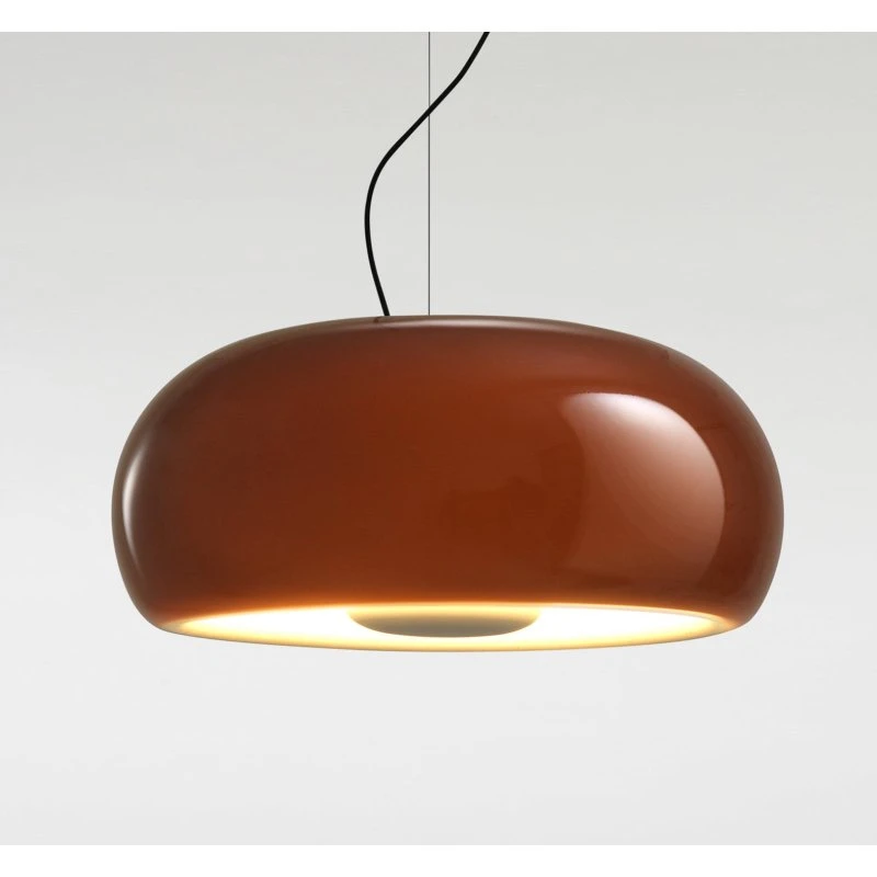 Lampa wisząca MARSET Vetra LED, Ø 43 cm, bursztynowa