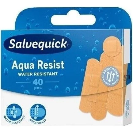 Salvequick Aqua Resist – wodoodporne plastry opatrunkowe, 40 szt.