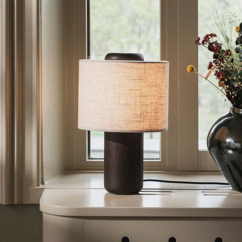Globen Lighting Lampa stołowa Bosco, kremowo-brązowa, 39 cm