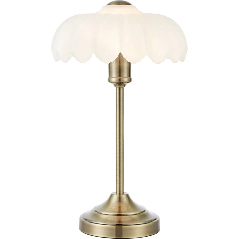 Markslöjd Lampa stołowa Kurage, postarzany mosiądz/biały, 43 cm