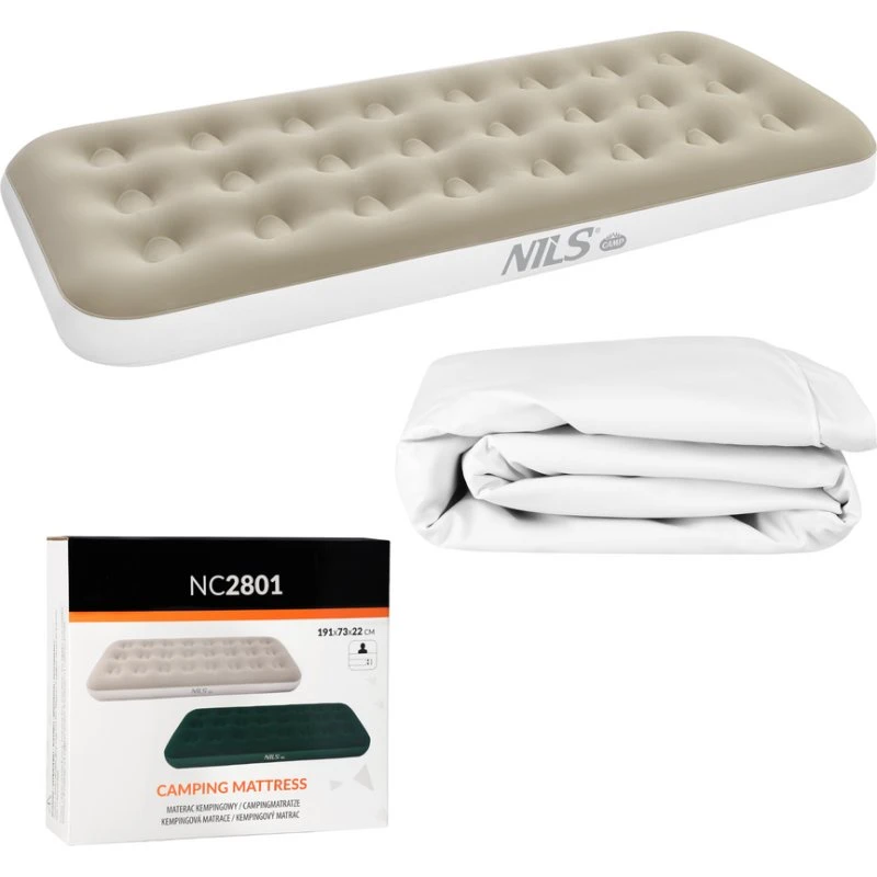Nils Camp NC2801 Materac Dmuchany 191x73x22 cm Beżowy