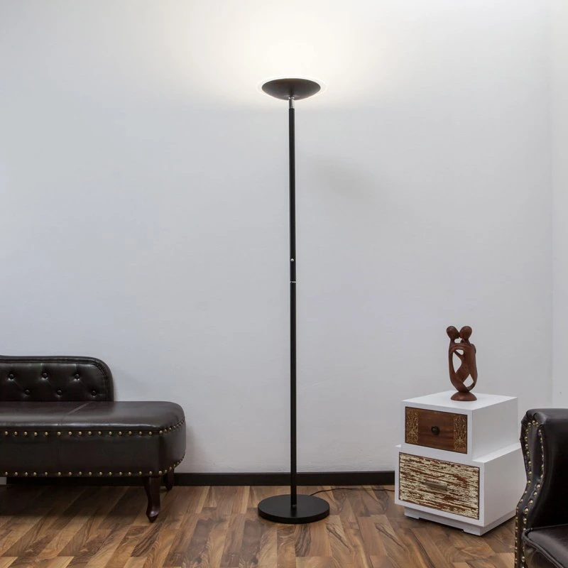 Lampa stojąca LED Lindby Malea, czarna, metalowa, 180 cm