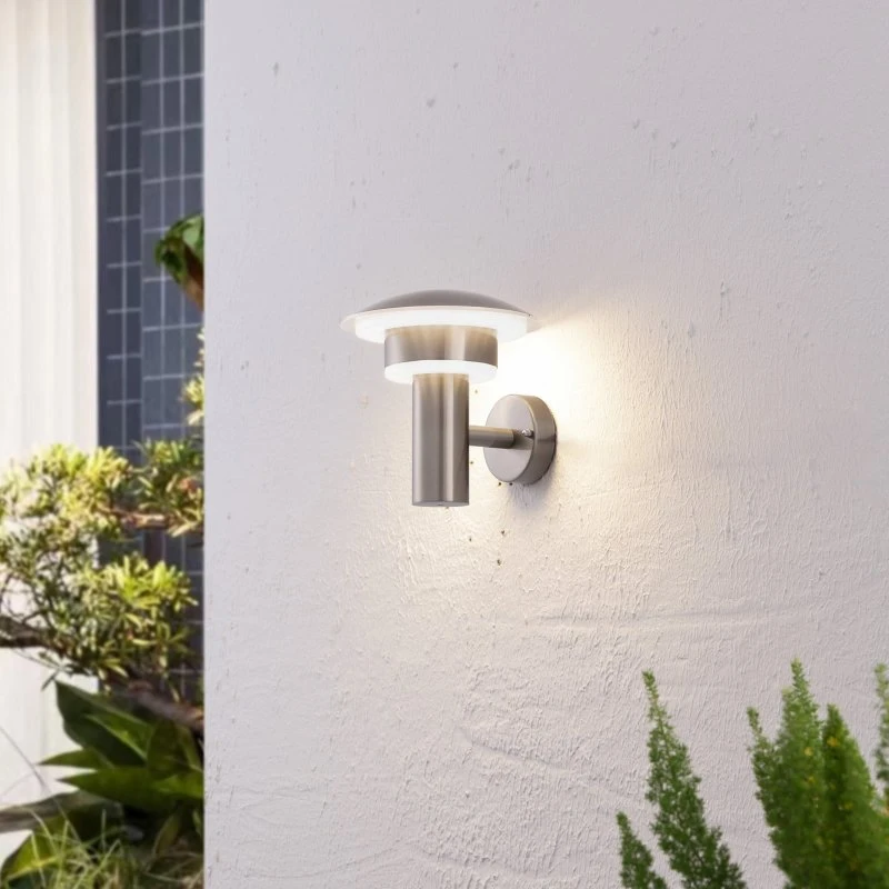 Lindby Kinkiet zewnętrzny LED Lillie, stal nierdzewna, 19 cm