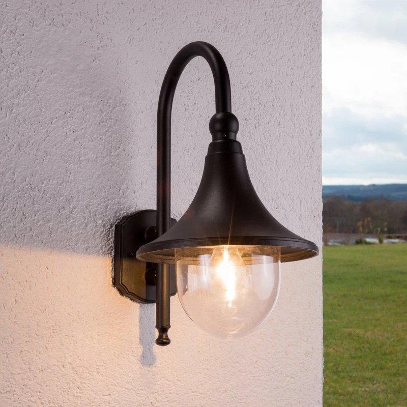 Kinkiet zewnętrzny Lindby Daphne Black – aluminium, E27