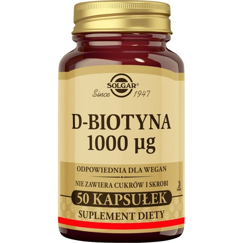 Solgar D-Biotyna 1000µg, 50 kapsułek