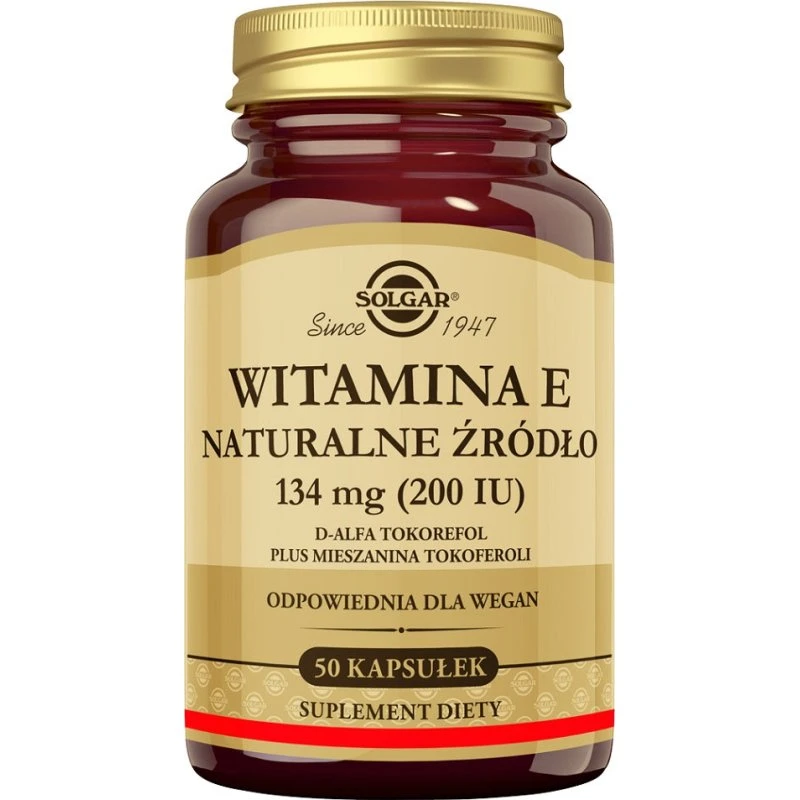 Solgar Witamina E 200 IU, 50 kapsułek