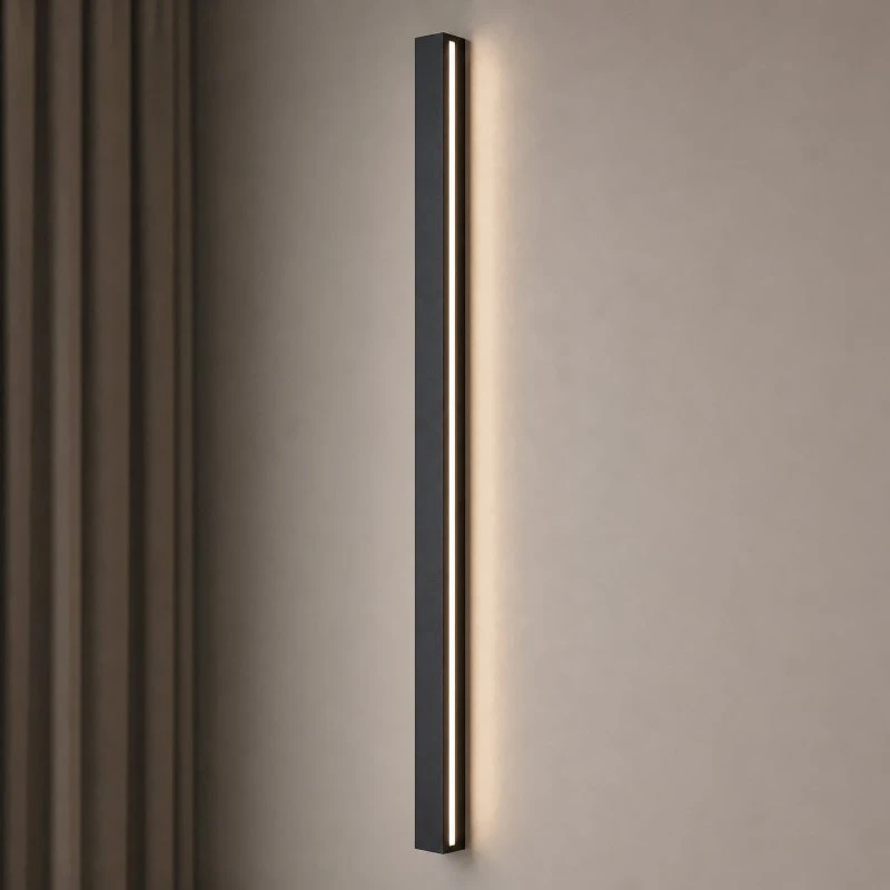 Lucande Kinsley Kinkiet LED 90 cm, czarny, ściemniany, CCT