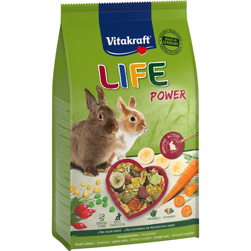 Vitakraft Life Power karma dla królików miniaturowych, 600 g