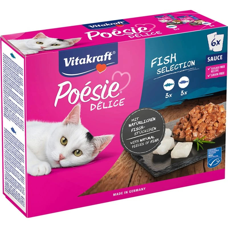 Vitakraft Poésie DéliSauce Mix rybny, 6 x 85 g