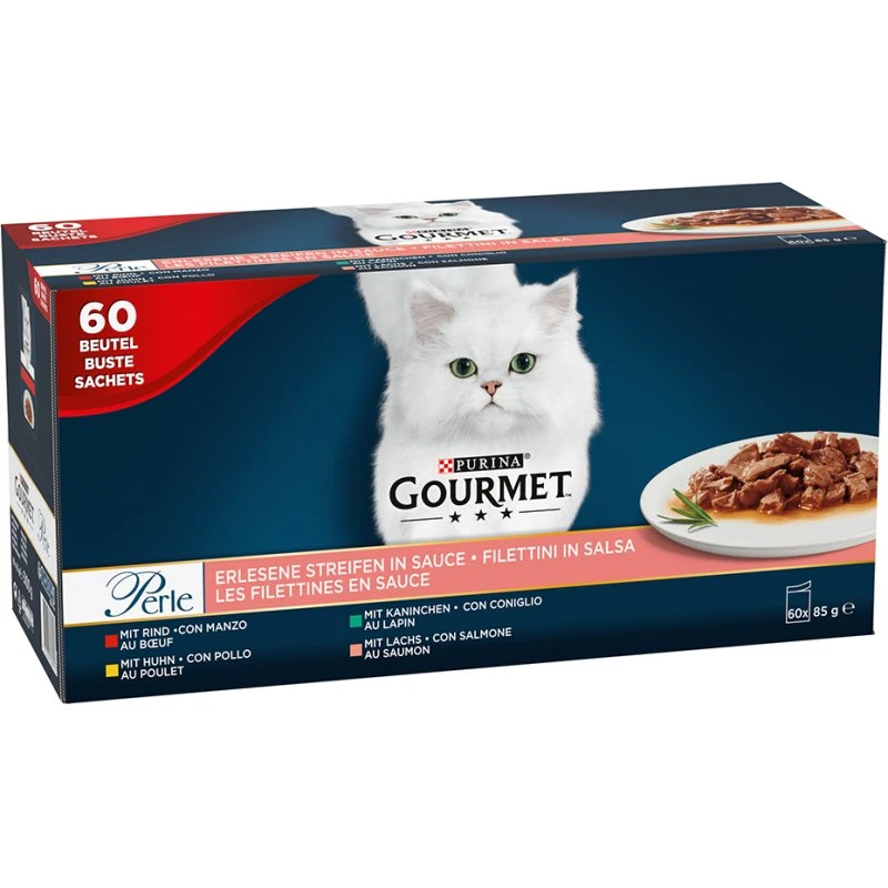 Gourmet Perle Wykwintne paski w sosie - Mix Smaków 60x85g
