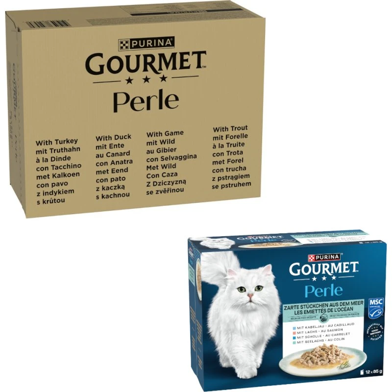 Gourmet Perle Megapakiet 96 x 85g: Pstrąg, Indyk, Kaczka, Dziczyzna