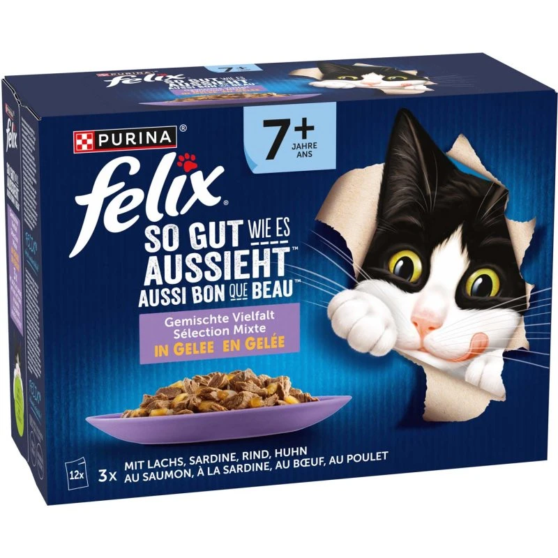 Felix Senior So gut wie es aussieht - 48 x 85 g (4 smaki)