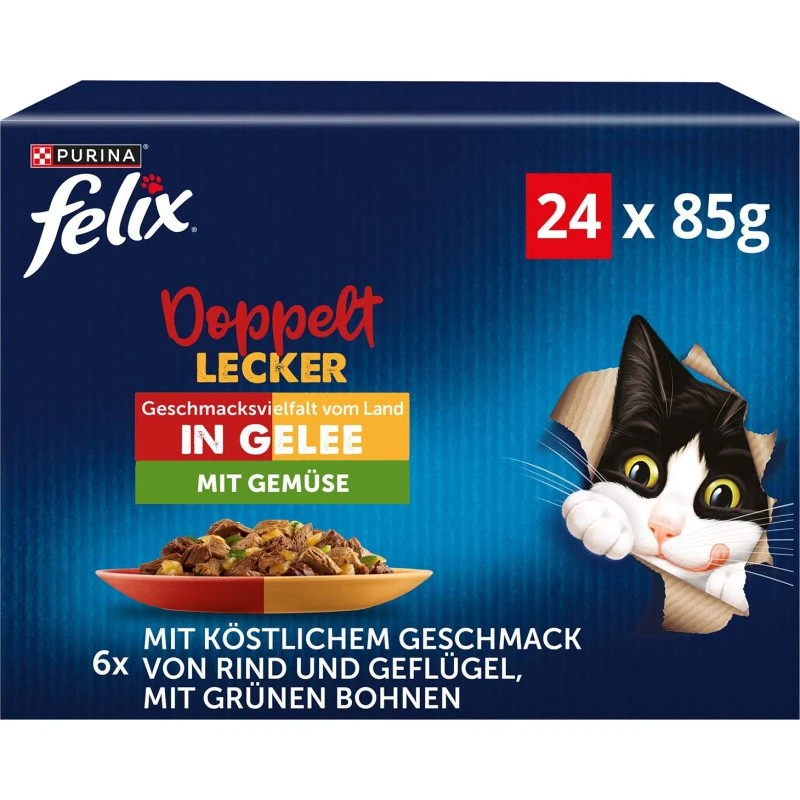 Felix Fantastic 2 smaki w galarecie Mięsno-warzywny mix 24x85 g