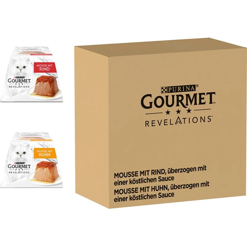 Gourmet Revelations Mus dla kota, 48 x 57 g - Wołowina i kurczak