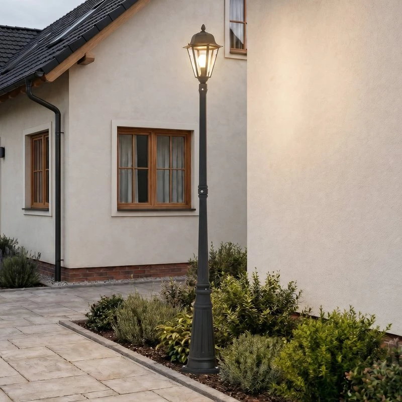 Lampa ogrodowa Lindby Edana Graphite - Antracytowa, 211 cm