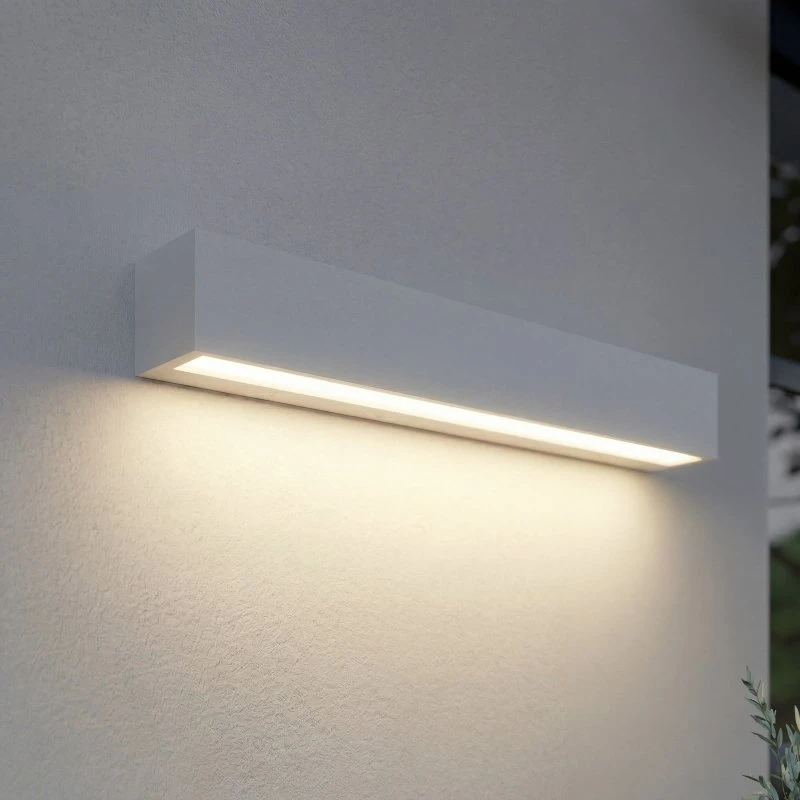 Lucande Lengo Kinkiet zewnętrzny LED 50 cm, biały, światło w dół