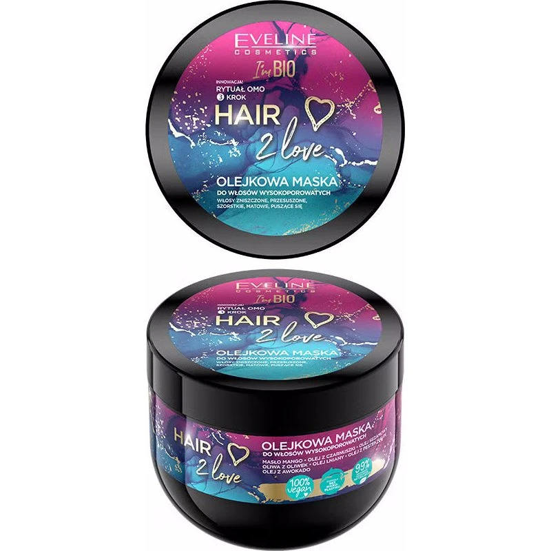 Eveline Cosmetics Hair 2 Love Olejkowa Maska do Włosów Wysokoporowatych 300ml