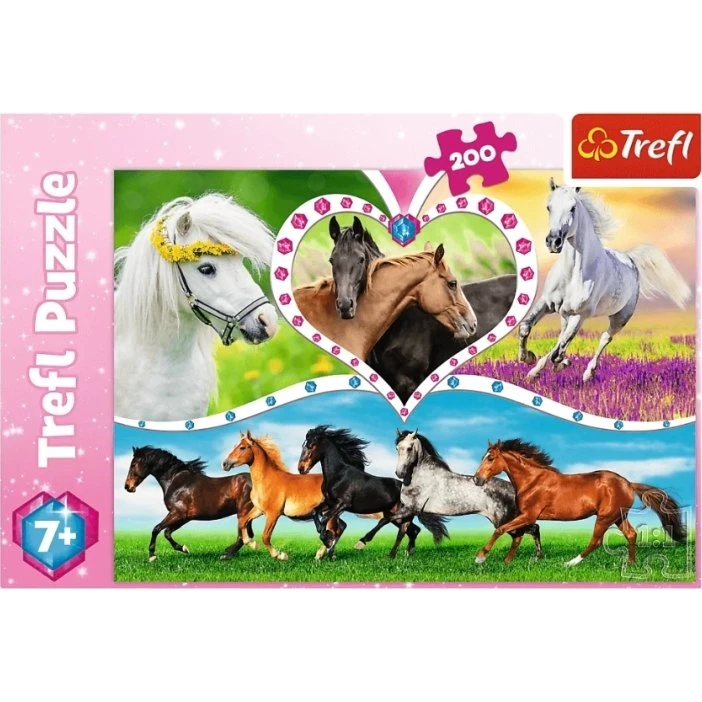 TREFL Puzzle Piękne konie, 200 elementów