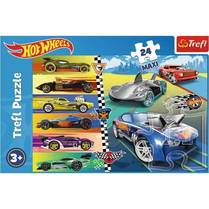 TREFL Puzzle MAXI Hot Wheels Szybki Hot Wheels 24 elementy