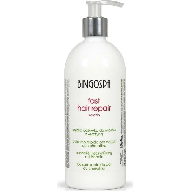 Bingospa Szybka odżywka do włosów Keratyna i Zielona Glinka 500 ml