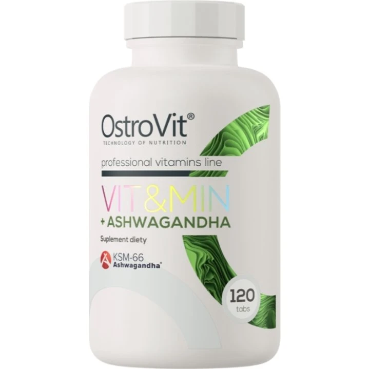 OstroVit VIT&MIN + Ashwagandha, 120 tabletek