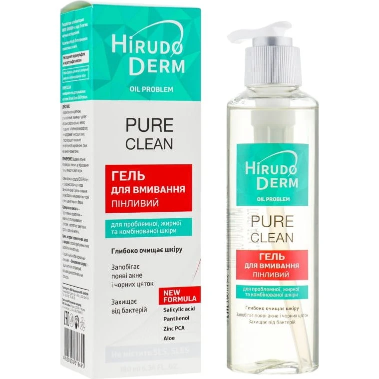 Hirudoderm Żel do Mycia Twarzy z Kwasami 180 ml