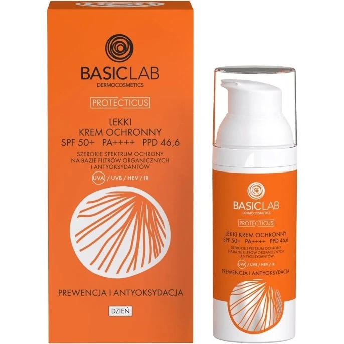 BasicLab PROTECTICUS Lekki Krem Ochronny SPF 50+ 50 ml